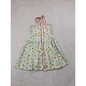 Maison Me Dress Girls 5 Tiered Fruit Print Linen Blend